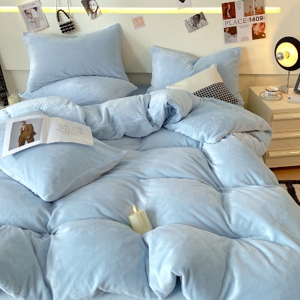 91家纺网 家纺一手货源 找家纺 （总）2025新款 【风格二】纯色牛奶绒四件套牛奶绒被套雪花绒被套塔芙绒被套金貂绒四件套雕花绒四件套直播跨境外贸