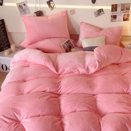 91家纺网 家纺一手货源 找家纺 （总）2025新款 【风格二】纯色牛奶绒四件套牛奶绒被套雪花绒被套塔芙绒被套金貂绒四件套雕花绒四件套直播跨境外贸