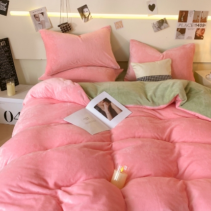 91家纺网 家纺一手货源 找家纺 （总）2025新款 【风格二】纯色牛奶绒四件套牛奶绒被套雪花绒被套塔芙绒被套金貂绒四件套雕花绒四件套直播跨境外贸