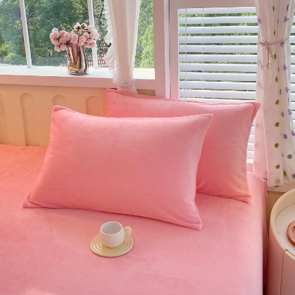 91家纺网 家纺一手货源 找家纺 （总）2025新款 纯色牛奶绒枕套枕头套