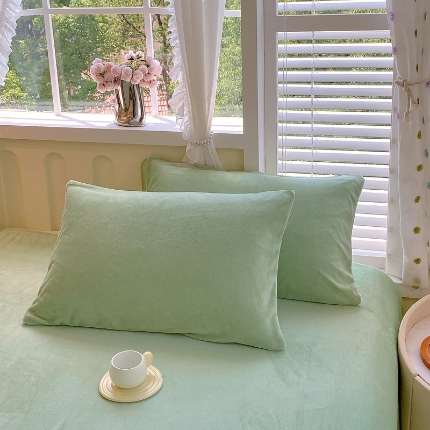91家纺网 家纺一手货源 找家纺 （总）2025新款 纯色牛奶绒枕套枕头套