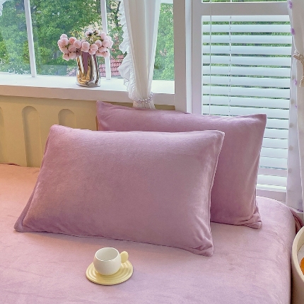 91家纺网 家纺一手货源 找家纺 （总）2025新款 纯色牛奶绒枕套枕头套
