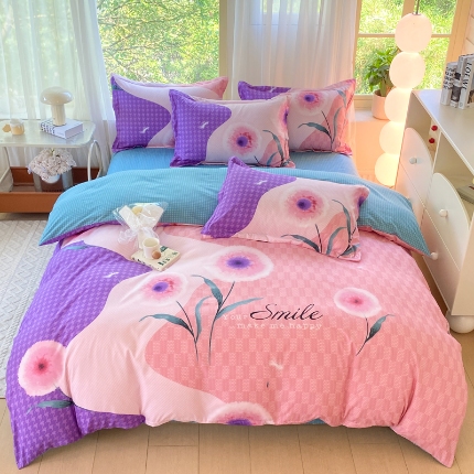 91家纺网 家纺一手货源 找家纺 （总）2025新款植物羊绒大板磨毛活性印花四件套