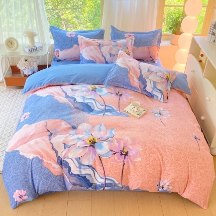 91家纺网 家纺一手货源 找家纺 （总）2025新款植物羊绒大板磨毛活性印花四件套