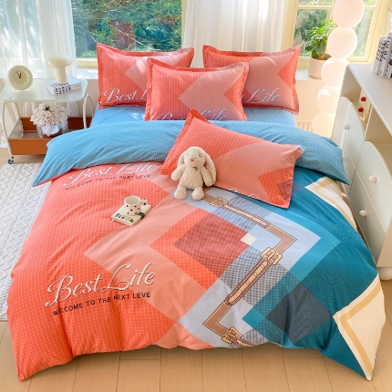 91家纺网 家纺一手货源 找家纺 （总）2025新款植物羊绒大板磨毛活性印花四件套