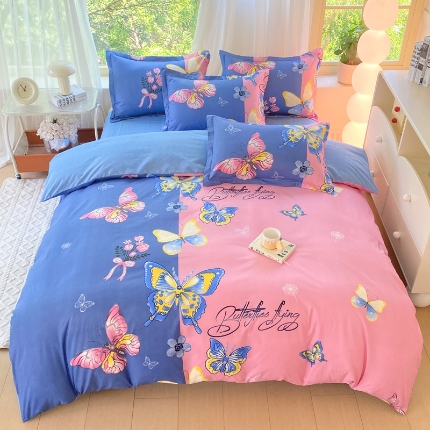 91家纺网 家纺一手货源 找家纺 （总）2025新款植物羊绒大板磨毛活性印花四件套