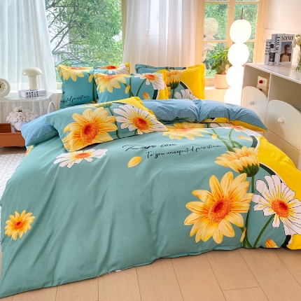 91家纺网 家纺一手货源 找家纺 （总）2025新款植物羊绒大板磨毛活性印花四件套