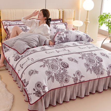 91家纺网 家纺一手货源 找家纺 总复 梦之星 2025新款纯色8.5-9斤牛奶绒法莱宝宝金貂绒四件套