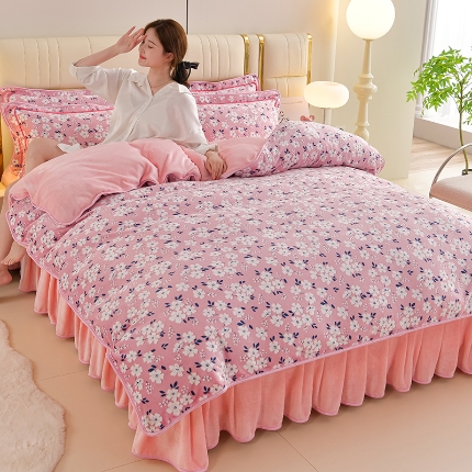 91家纺网 家纺一手货源 找家纺 总复 梦之星 2025新款纯色8.5-9斤牛奶绒法莱宝宝金貂绒四件套