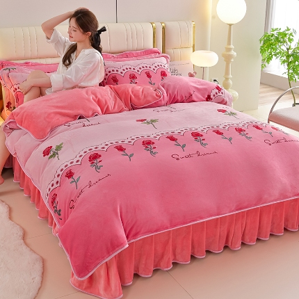 91家纺网 家纺一手货源 找家纺 总复 梦之星 2025新款纯色8.5-9斤牛奶绒法莱宝宝金貂绒四件套