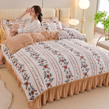 91家纺网 家纺一手货源 找家纺 总复 梦之星 2025新款纯色8.5-9斤牛奶绒法莱宝宝金貂绒四件套