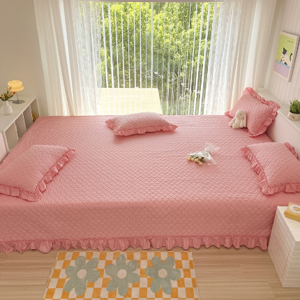 91家纺网 家纺一手货源 找家纺 （总）暖居 2024支持定制纯棉榻榻米四件套全棉农村单件大炕盖纯色床单三件套系列