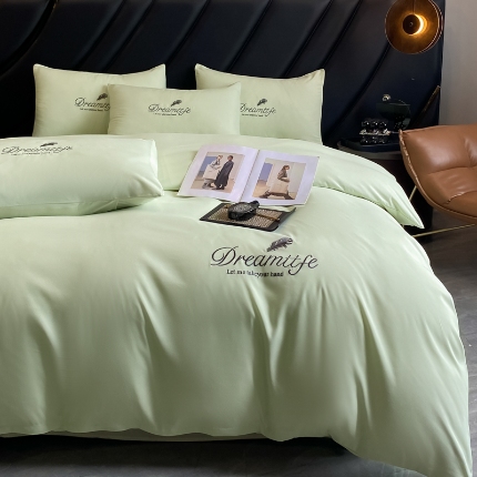 91家纺网 家纺一手货源 找家纺 （总）伊梵居 2025新款梦羽系列刺绣水洗棉磨毛四件套