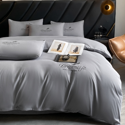 91家纺网 家纺一手货源 找家纺 （总）伊梵居 2025新款梦羽系列刺绣水洗棉磨毛四件套