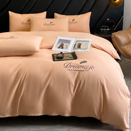 91家纺网 家纺一手货源 找家纺 （总）伊梵居 2025新款梦羽系列刺绣水洗棉磨毛四件套