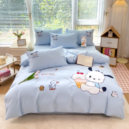 91家纺网 家纺一手货源 找家纺 （总）昊川家纺 2025新款A类全棉水洗棉高密毛巾绣四件套