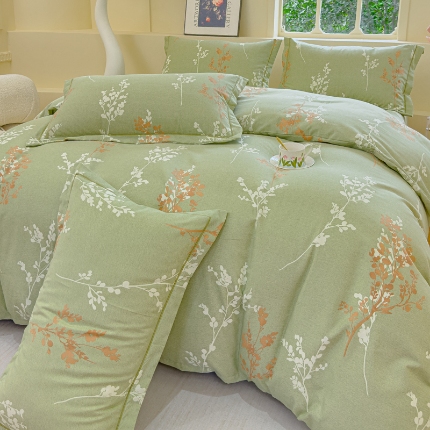 91家纺网 家纺一手货源 找家纺 喷气AB版生态加厚长绒棉纯棉全棉磨毛印花四件套三件套直播