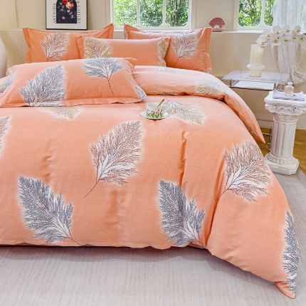 91家纺网 家纺一手货源 找家纺 喷气AB版生态加厚长绒棉纯棉全棉磨毛印花四件套三件套直播