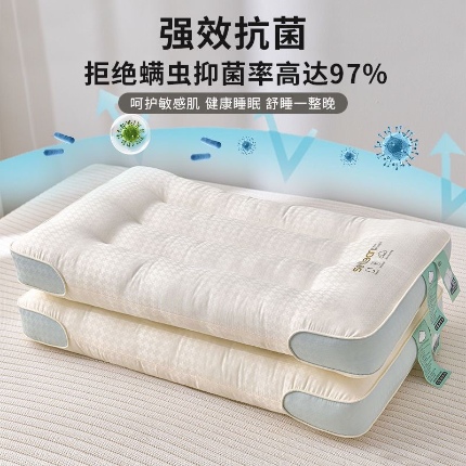 91家纺网 家纺一手货源 找家纺 （总）2024新款枕芯A类母婴级提花云柔舒适枕 抗菌防螨分区护颈枕头