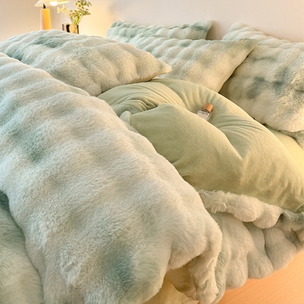 91家纺网 家纺一手货源 找家纺 （总）星座家纺 2025新款大泡泡兔兔绒四件套-场景1