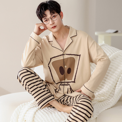 91家纺网 家纺一手货源 找家纺 （总）洛兰沙 春秋季纯棉开衫长袖可外穿家居服睡衣