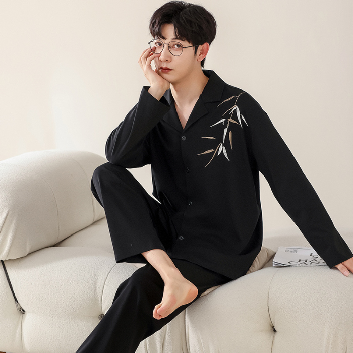 91家纺网 家纺一手货源 找家纺 （总）洛兰沙 春秋季纯棉开衫长袖可外穿家居服睡衣