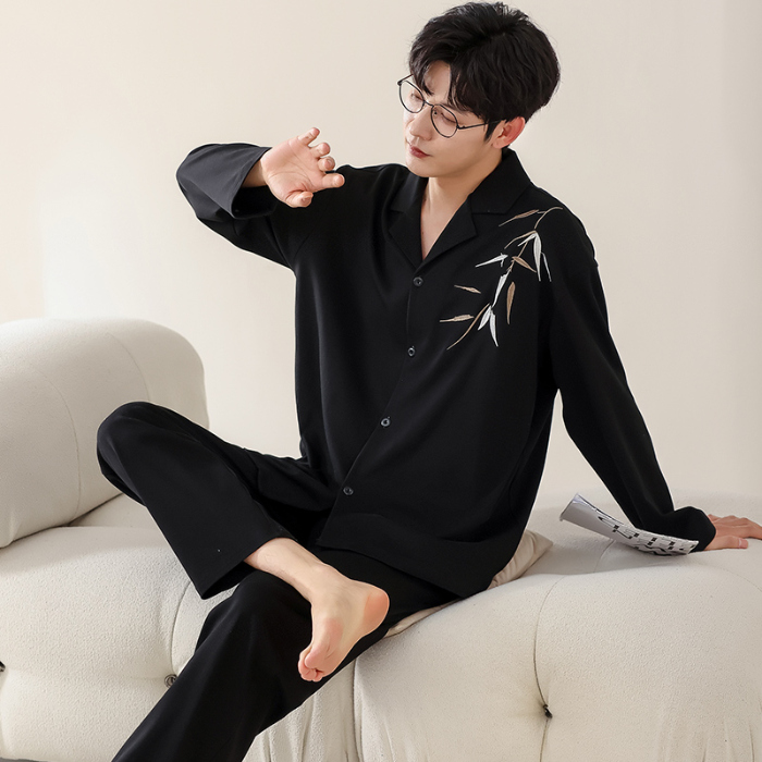 91家纺网 家纺一手货源 找家纺 （总）洛兰沙 春秋季纯棉开衫长袖可外穿家居服睡衣