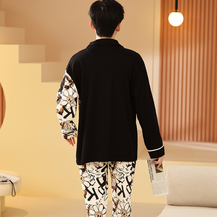 91家纺网 家纺一手货源 找家纺 洛兰沙 春秋季纯棉开衫长袖可外穿家居服睡衣 640男