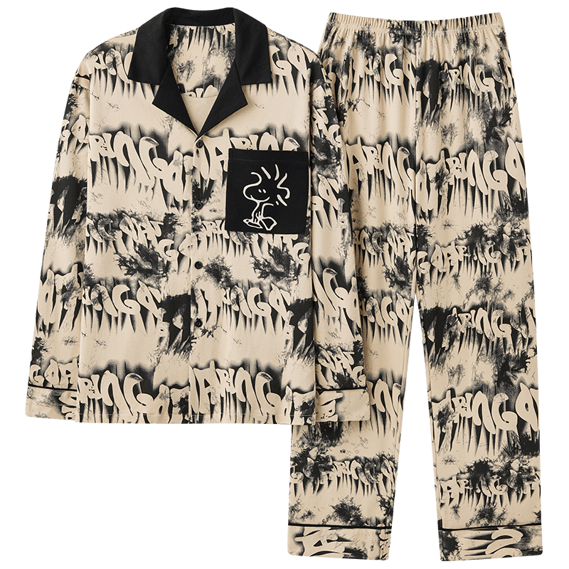 91家纺网 家纺一手货源 找家纺 洛兰沙 春秋季纯棉开衫长袖可外穿家居服睡衣 664男