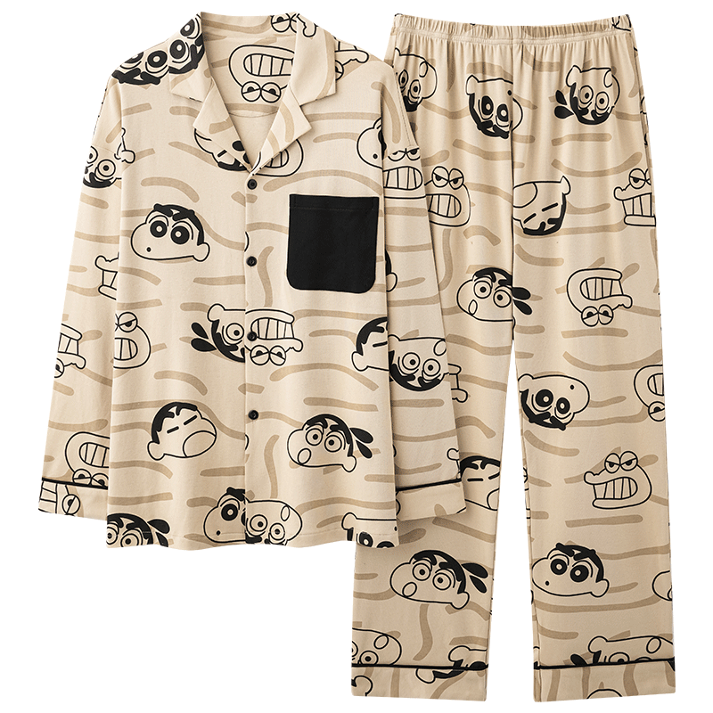 91家纺网 家纺一手货源 找家纺 洛兰沙 春秋季纯棉开衫长袖可外穿家居服睡衣 709男