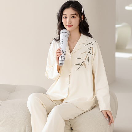 91家纺网 家纺一手货源 找家纺 （总）洛兰沙 春秋季纯棉开衫长袖可外穿家居服情侣套装