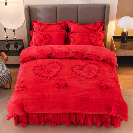 91家纺网 家纺一手货源 找家纺 绒小宣 高克重牛奶绒印花四件套