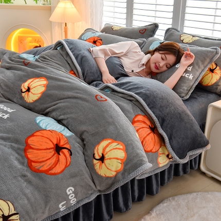 91家纺网 家纺一手货源 找家纺 （总）牵依 2025 直播爆款高克重加厚牛奶绒四件套法兰绒四件套珊瑚绒