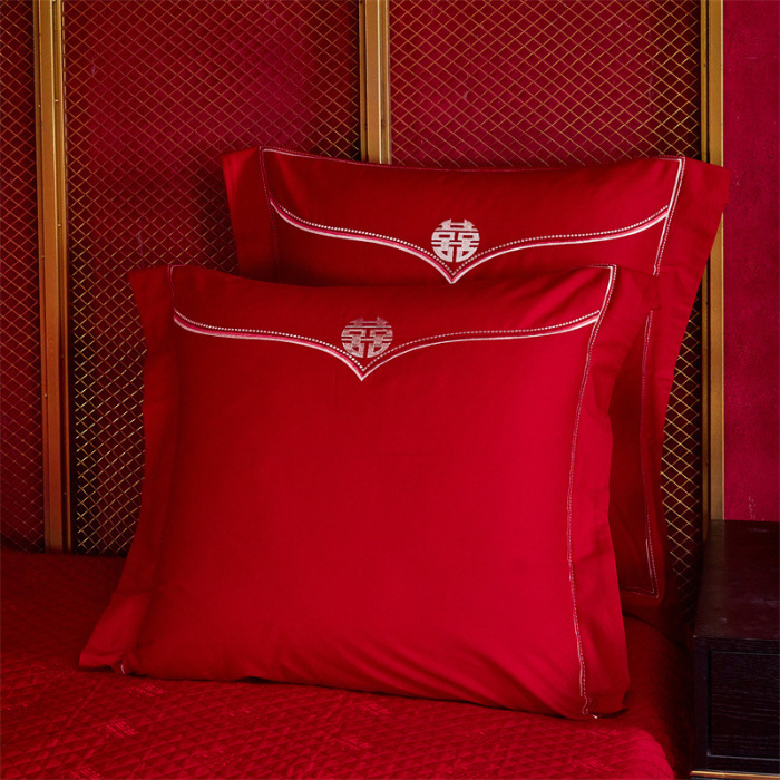 91家纺网 家纺一手货源 找家纺 宏羽纺家纺 2024新款13372纯棉婚庆套件系列 我心永恒