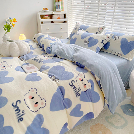 91家纺网 家纺一手货源 找家纺 （总）卡普家居 2025新款加厚保暖牛奶绒系列--四件套