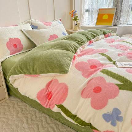 91家纺网 家纺一手货源 找家纺 （总）卡普家居 2025新款加厚保暖牛奶绒系列--四件套