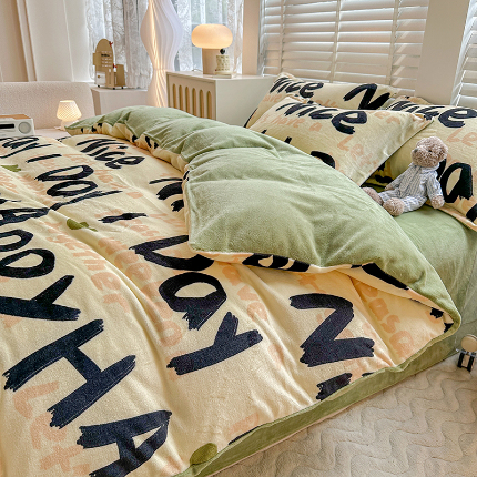 91家纺网 家纺一手货源 找家纺 （总）卡普家居 2025新款加厚保暖牛奶绒系列--四件套