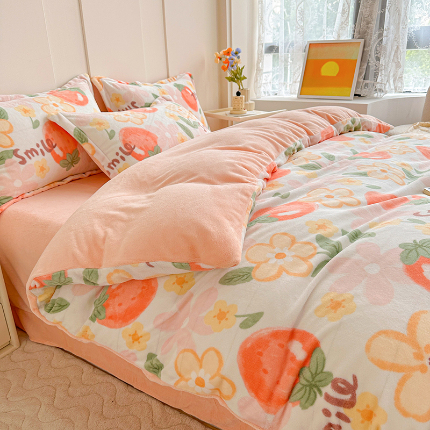 91家纺网 家纺一手货源 找家纺 （总）卡普家居 2025新款加厚保暖牛奶绒系列--四件套