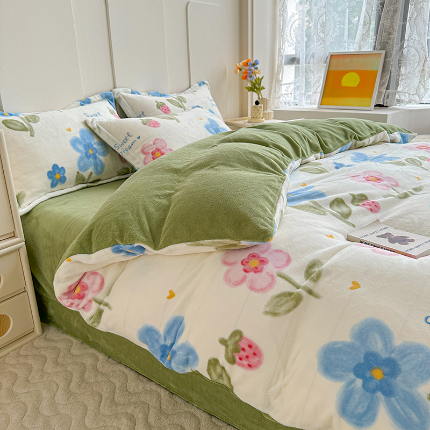 91家纺网 家纺一手货源 找家纺 （总）卡普家居 2025新款加厚保暖牛奶绒系列--四件套