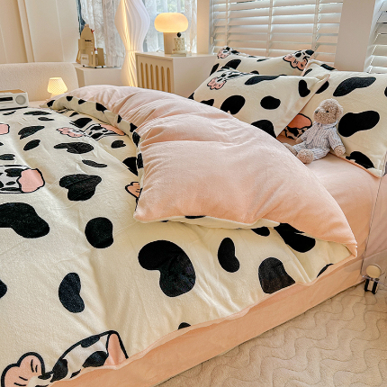 91家纺网 家纺一手货源 找家纺 （总）卡普家居 2025新款加厚保暖牛奶绒系列--四件套