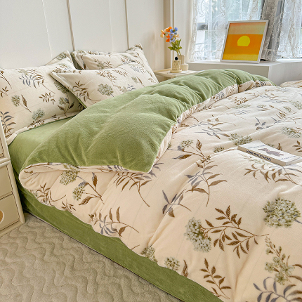 91家纺网 家纺一手货源 找家纺 （总）卡普家居 2025新款加厚保暖牛奶绒系列--四件套