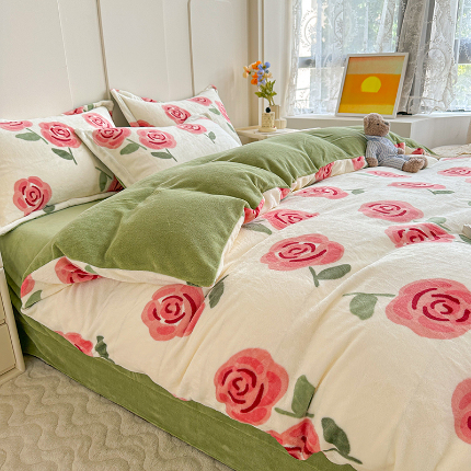 91家纺网 家纺一手货源 找家纺 （总）卡普家居 2025新款加厚保暖牛奶绒系列--四件套