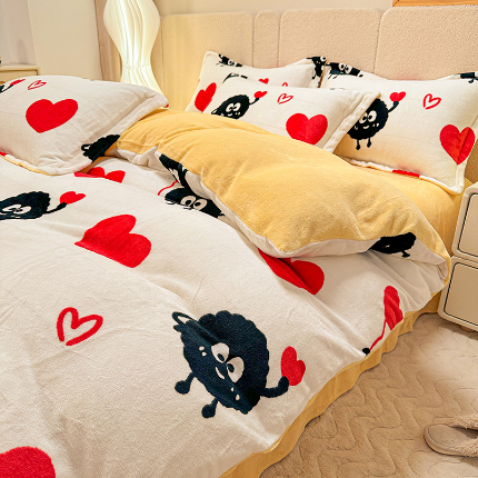 91家纺网 家纺一手货源 找家纺 （总）卡普家居 2025新款加厚保暖牛奶绒系列--四件套