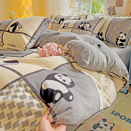 91家纺网 家纺一手货源 找家纺 （总）卡普家居 2025新款加厚保暖牛奶绒系列--四件套