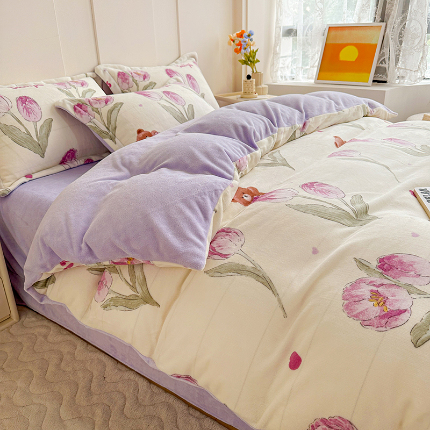 91家纺网 家纺一手货源 找家纺 （总）卡普家居 2025新款加厚保暖牛奶绒系列--四件套