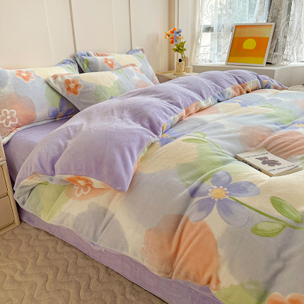 91家纺网 家纺一手货源 找家纺 （总）卡普家居 2025新款加厚保暖牛奶绒系列--四件套