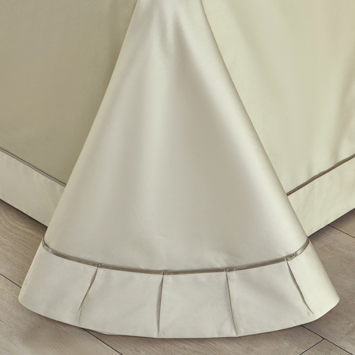 91家纺网 家纺一手货源 找家纺 【2024更新】100支100S全棉太妃缎纯色拼色四件套可选多件套可定制 典雅·绿