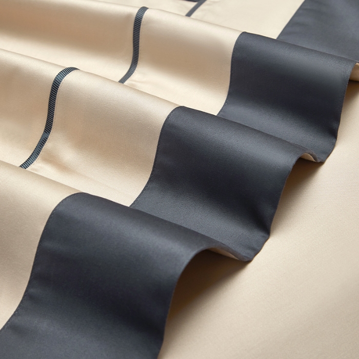 91家纺网 家纺一手货源 找家纺 【2024更新】100支100S全棉太妃缎纯色拼色四件套可选多件套可定制 典雅·驼