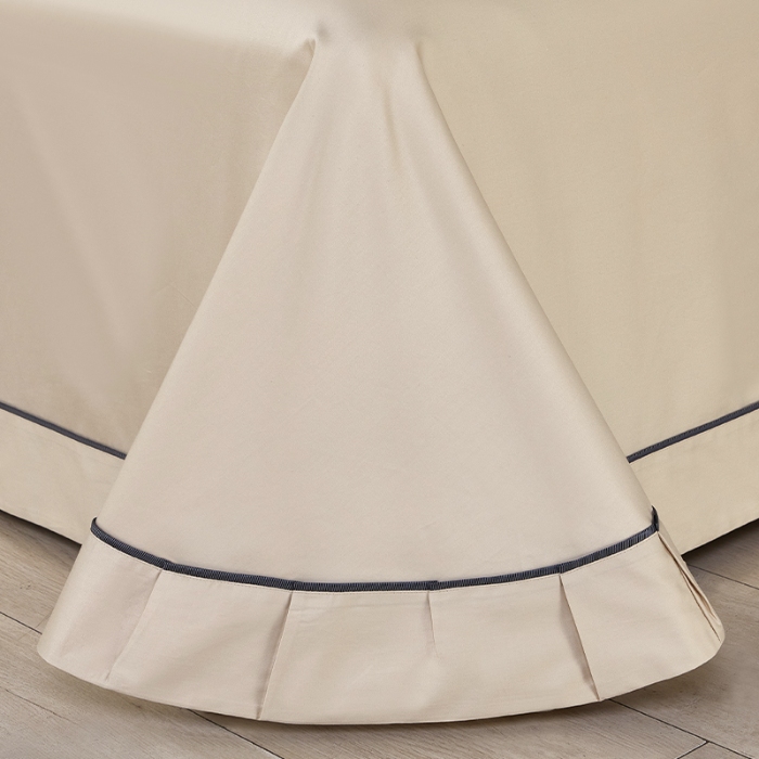 91家纺网 家纺一手货源 找家纺 【2024更新】100支100S全棉太妃缎纯色拼色四件套可选多件套可定制 典雅·驼