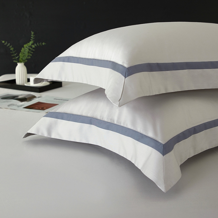 91家纺网 家纺一手货源 找家纺 【2024更新】100支100S全棉太妃缎纯色拼色四件套可选多件套可定制 格调·灰